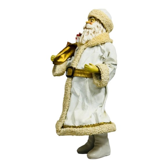 Clothtique by Possible Dreams Vintage 1988 Santa Figurine in White Coat 10" EUC - Picture 4 of 10